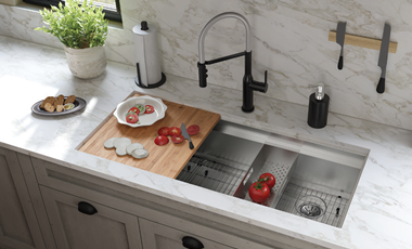 Elkay Circuit Chef<sup>®</sup> Sink CS45CWK Sink & LKAV1061BKCR Faucet